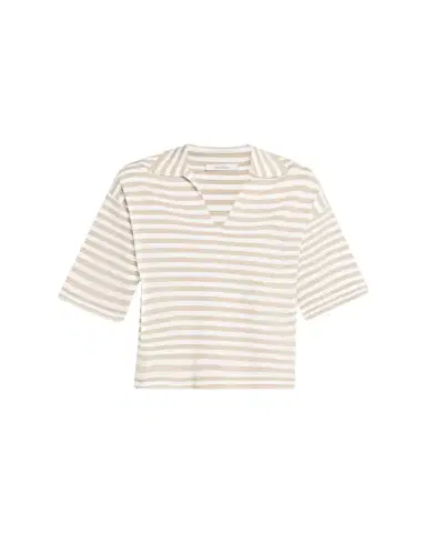 Max Mara Striped Short-Sleeve Oversized Polo Top | Thumbnail 1 Max Mara Striped Short-Sleeve Oversized Polo Top | Thumbnail 1