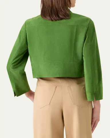 Akris punto Suede Crop Moto Jacket | Thumbnail 3 Akris punto Suede Crop Moto Jacket | Thumbnail 3