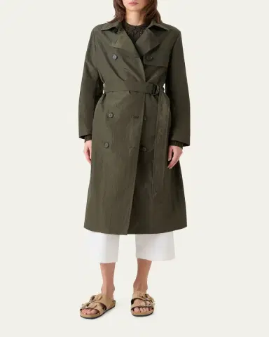 Akris punto Double-Breasted Crinkled Parachute Taffeta Belted Trench Coat | Thumbnail 2 Akris punto Double-Breasted Crinkled Parachute Taffeta Belted Trench Coat | Thumbnail 2