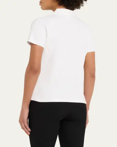 Vince Ribbed Cotton-Blend Polo Shirt | Thumbnail 3 Vince Ribbed Cotton-Blend Polo Shirt | Thumbnail 3