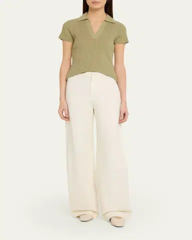 Vince Ribbed Cotton-Blend Polo Shirt | Thumbnail 6 Vince Ribbed Cotton-Blend Polo Shirt | Thumbnail 6