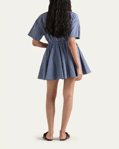 Prada Re-Nylon Drawstring Mini Shirtdress | Thumbnail 3 Prada Re-Nylon Drawstring Mini Shirtdress | Thumbnail 3