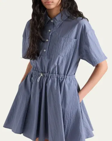 Prada Re-Nylon Drawstring Mini Shirtdress | Thumbnail 4 Prada Re-Nylon Drawstring Mini Shirtdress | Thumbnail 4