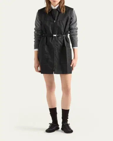 Prada Re-Nylon Belted Mini Shirtdress | Thumbnail 2 Prada Re-Nylon Belted Mini Shirtdress | Thumbnail 2