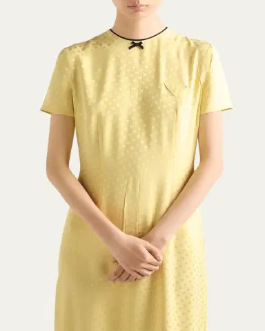 Prada Polka-Dot Silk Midi Dress | Thumbnail 4 Prada Polka-Dot Silk Midi Dress | Thumbnail 4