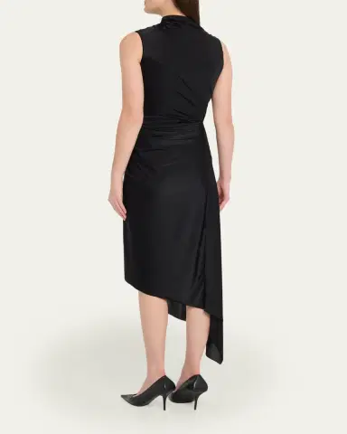 Balenciaga Melton Twisted Brushed Jersey Asymmetric Dress | Thumbnail 3 Balenciaga Melton Twisted Brushed Jersey Asymmetric Dress | Thumbnail 3