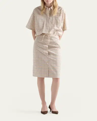 Prada Embroidered Check Cotton Polo Top | Thumbnail 2 Prada Embroidered Check Cotton Polo Top | Thumbnail 2
