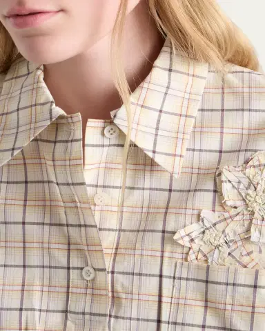 Prada Embroidered Check Cotton Polo Top | Thumbnail 5 Prada Embroidered Check Cotton Polo Top | Thumbnail 5