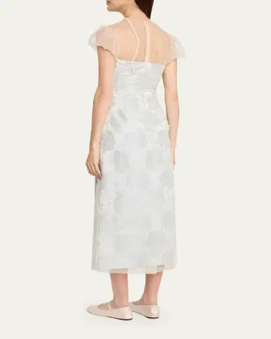 Simone Rocha Embellished Tulle Layered Floral-Jacquard Midi Dress | Thumbnail 3 Simone Rocha Embellished Tulle Layered Floral-Jacquard Midi Dress | Thumbnail 3