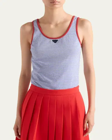 Prada Striped Jersey Tank Top | Thumbnail 4 Prada Striped Jersey Tank Top | Thumbnail 4