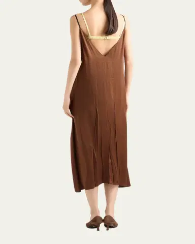 Prada Satin Crepe Midi Slip Dress | Thumbnail 3 Prada Satin Crepe Midi Slip Dress | Thumbnail 3