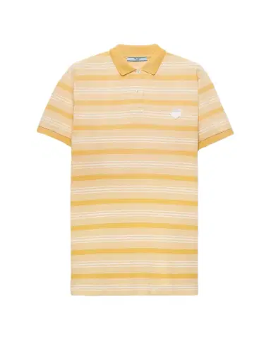 Prada Striped Cotton Jersey Mini Polo Dress | Thumbnail 1 Prada Striped Cotton Jersey Mini Polo Dress | Thumbnail 1