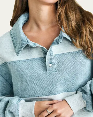 SEROYA Cher Striped Denim Top | Thumbnail 5 SEROYA Cher Striped Denim Top | Thumbnail 5