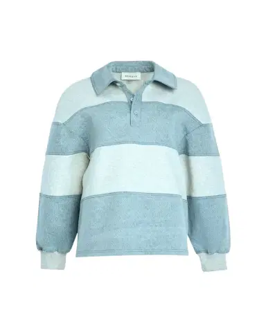 SEROYA Cher Striped Denim Top | Thumbnail 1 SEROYA Cher Striped Denim Top | Thumbnail 1