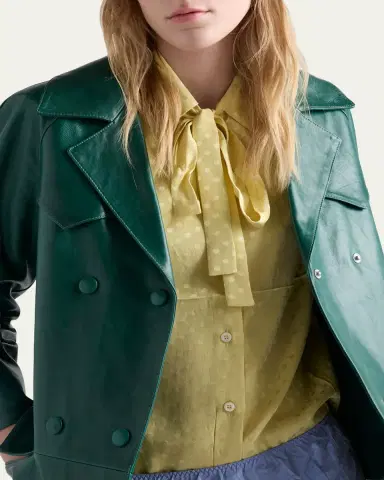 Prada Polka-Dot Silk Satin Shirt | Thumbnail 4 Prada Polka-Dot Silk Satin Shirt | Thumbnail 4