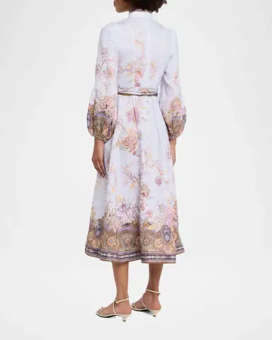 Zimmermann Luna Button Midi Dress | Thumbnail 2 Zimmermann Luna Button Midi Dress | Thumbnail 2