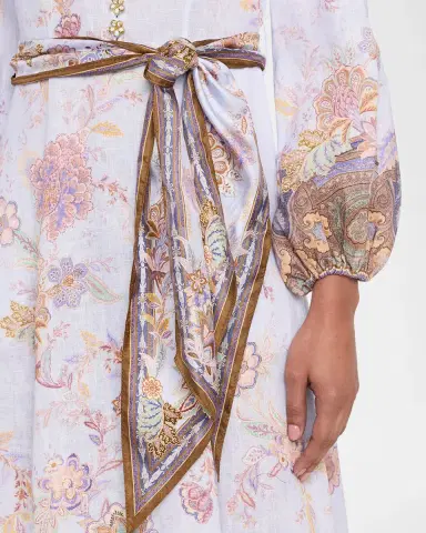 Zimmermann Luna Button Midi Dress | Thumbnail 4 Zimmermann Luna Button Midi Dress | Thumbnail 4