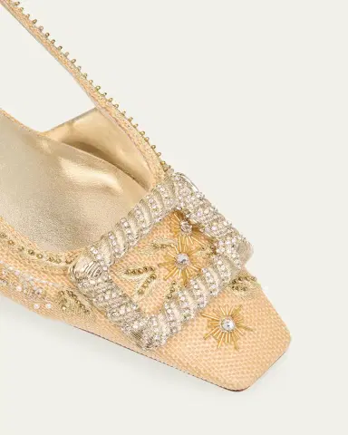 Roger Vivier 45mm Belle Vivier Embellished Canvas Slingback Pumps | Thumbnail 5 Roger Vivier 45mm Belle Vivier Embellished Canvas Slingback Pumps | Thumbnail 5