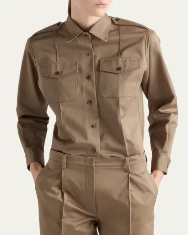 Prada Long-Sleeve Cotton Twill Utility Shirt | Thumbnail 4 Prada Long-Sleeve Cotton Twill Utility Shirt | Thumbnail 4