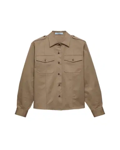 Prada Long-Sleeve Cotton Twill Utility Shirt | Thumbnail 1 Prada Long-Sleeve Cotton Twill Utility Shirt | Thumbnail 1