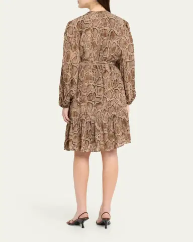 Kobi Halperin Samara Snakeskin-Print Viscose Dress | Thumbnail 3 Kobi Halperin Samara Snakeskin-Print Viscose Dress | Thumbnail 3