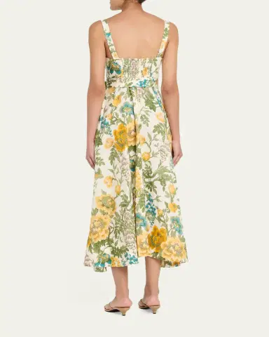 Cara Cara Calypso Floral Linen Midi Dress | Thumbnail 3 Cara Cara Calypso Floral Linen Midi Dress | Thumbnail 3