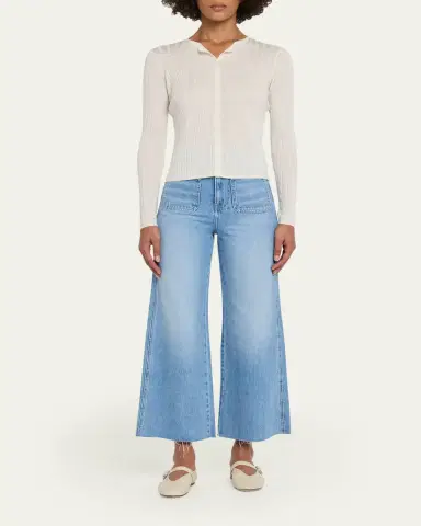 Veronica Beard Taylor Cropped High-Rise Wide Jeans | Thumbnail 2 Veronica Beard Taylor Cropped High-Rise Wide Jeans | Thumbnail 2
