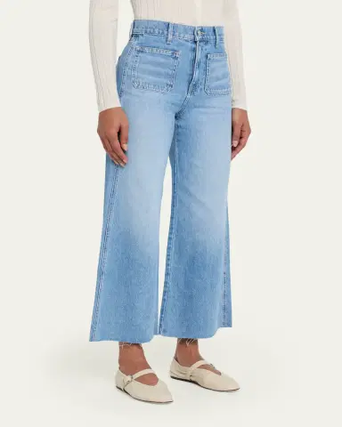 Veronica Beard Taylor Cropped High-Rise Wide Jeans | Thumbnail 4 Veronica Beard Taylor Cropped High-Rise Wide Jeans | Thumbnail 4