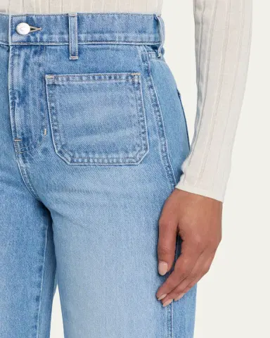 Veronica Beard Taylor Cropped High-Rise Wide Jeans | Thumbnail 5 Veronica Beard Taylor Cropped High-Rise Wide Jeans | Thumbnail 5