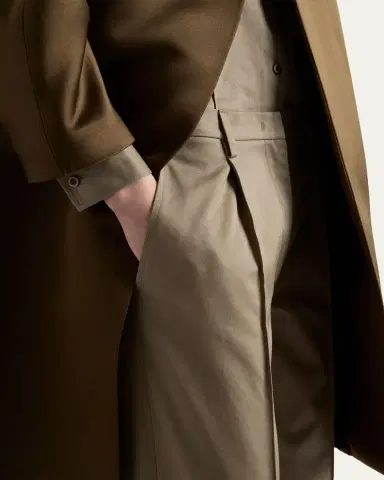 Prada Pleated Cotton Twill Straight-Leg Trousers | Thumbnail 5 Prada Pleated Cotton Twill Straight-Leg Trousers | Thumbnail 5