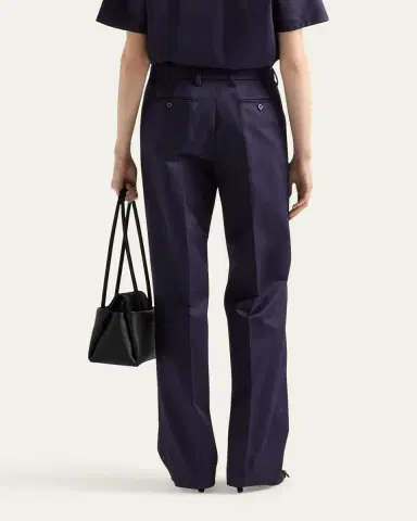 Prada Pleated Cotton Twill Straight-Leg Trousers | Thumbnail 3 Prada Pleated Cotton Twill Straight-Leg Trousers | Thumbnail 3