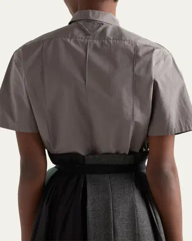 Prada Short-Sleeve Cotton Utility Shirt | Thumbnail 3 Prada Short-Sleeve Cotton Utility Shirt | Thumbnail 3
