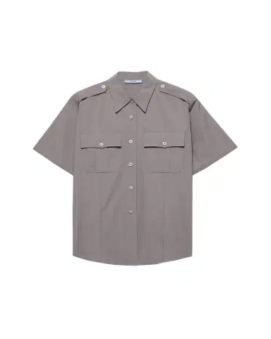 Prada Short-Sleeve Cotton Utility Shirt | Thumbnail 1 Prada Short-Sleeve Cotton Utility Shirt | Thumbnail 1
