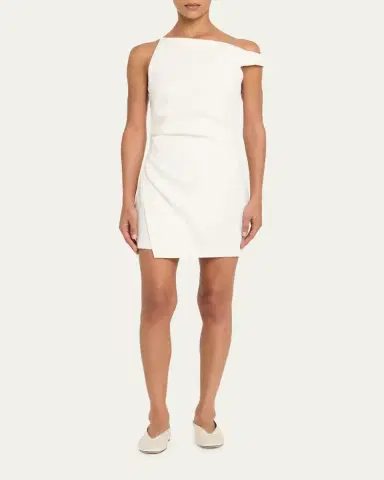 A.L.C. Leia Asymmetric One-Shoulder Linen-Blend Mini Dress | Thumbnail 2 A.L.C. Leia Asymmetric One-Shoulder Linen-Blend Mini Dress | Thumbnail 2