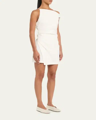 A.L.C. Leia Asymmetric One-Shoulder Linen-Blend Mini Dress | Thumbnail 4 A.L.C. Leia Asymmetric One-Shoulder Linen-Blend Mini Dress | Thumbnail 4