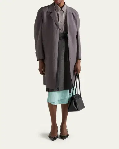Prada Pleated Wool Patchwork Midi Skirt | Thumbnail 2 Prada Pleated Wool Patchwork Midi Skirt | Thumbnail 2