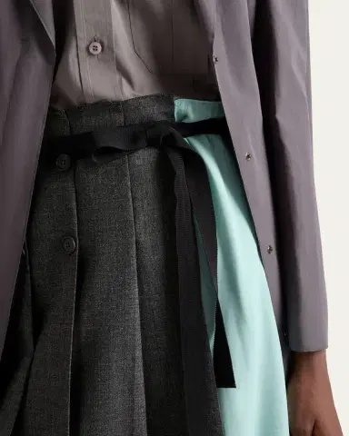 Prada Pleated Wool Patchwork Midi Skirt | Thumbnail 5 Prada Pleated Wool Patchwork Midi Skirt | Thumbnail 5