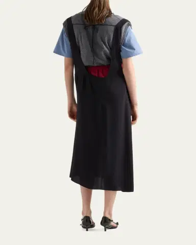 Prada Gathered Sable Midi Suspender Skirt | Thumbnail 3 Prada Gathered Sable Midi Suspender Skirt | Thumbnail 3
