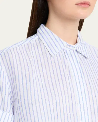 A.L.C. Mel Stripe Linen Cropped Shirt | Thumbnail 5 A.L.C. Mel Stripe Linen Cropped Shirt | Thumbnail 5