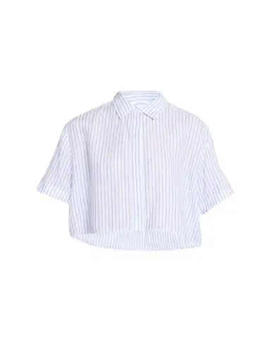 A.L.C. Mel Stripe Linen Cropped Shirt | Thumbnail 1 A.L.C. Mel Stripe Linen Cropped Shirt | Thumbnail 1