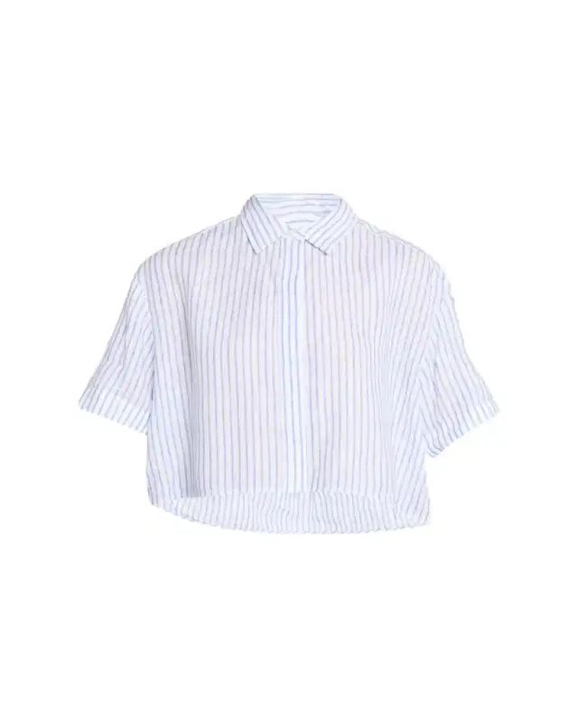 Mel Stripe Linen Cropped Shirt Mel Stripe Linen Cropped Shirt