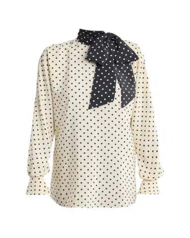 Valentino Garavani Polkda-Dot Silk Crepe De Chine Neck Scarf Top | Thumbnail 1 Valentino Garavani Polkda-Dot Silk Crepe De Chine Neck Scarf Top | Thumbnail 1