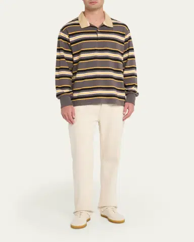 Sanderlak Men's Rugby Striped Polo Shirt | Thumbnail 2 Sanderlak Men's Rugby Striped Polo Shirt | Thumbnail 2