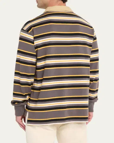 Sanderlak Men's Rugby Striped Polo Shirt | Thumbnail 3 Sanderlak Men's Rugby Striped Polo Shirt | Thumbnail 3