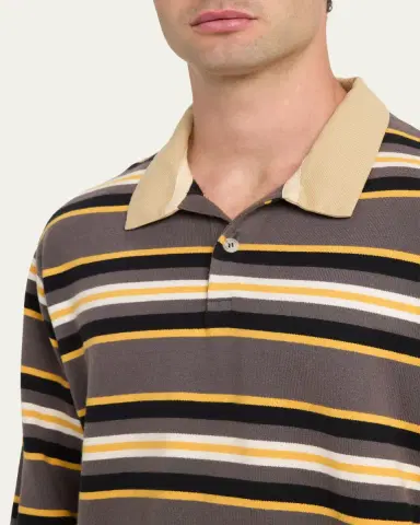 Sanderlak Men's Rugby Striped Polo Shirt | Thumbnail 5 Sanderlak Men's Rugby Striped Polo Shirt | Thumbnail 5