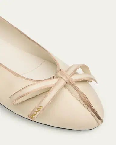 Prada Antiqued Leather Ballerina Flats | Thumbnail 5 Prada Antiqued Leather Ballerina Flats | Thumbnail 5