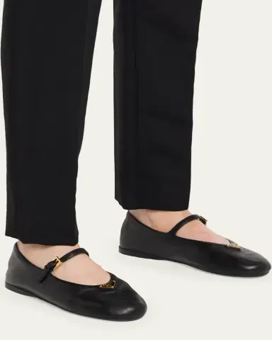Prada Leather Mary Jane Ballerina Flats | Thumbnail 2 Prada Leather Mary Jane Ballerina Flats | Thumbnail 2