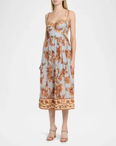 Zimmermann Aster Corset Midi Dress | Thumbnail 3 Zimmermann Aster Corset Midi Dress | Thumbnail 3