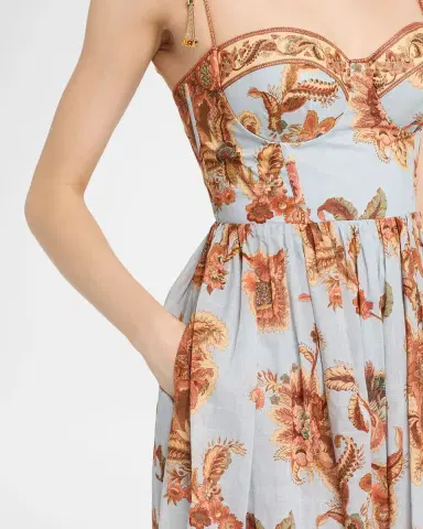 Zimmermann Aster Corset Midi Dress | Thumbnail 4 Zimmermann Aster Corset Midi Dress | Thumbnail 4