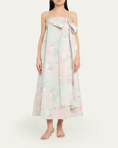 BERNADETTE Bailey Bow Babydoll Midi Dress | Thumbnail 2 BERNADETTE Bailey Bow Babydoll Midi Dress | Thumbnail 2